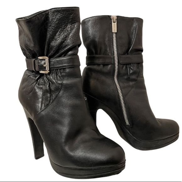 MICHAEL Michael Kors Shoes - MICHAEL KORS black leather buckle cinched ankle boot